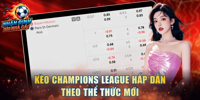 Kèo Champions League hấp dẫn theo thể thức mới